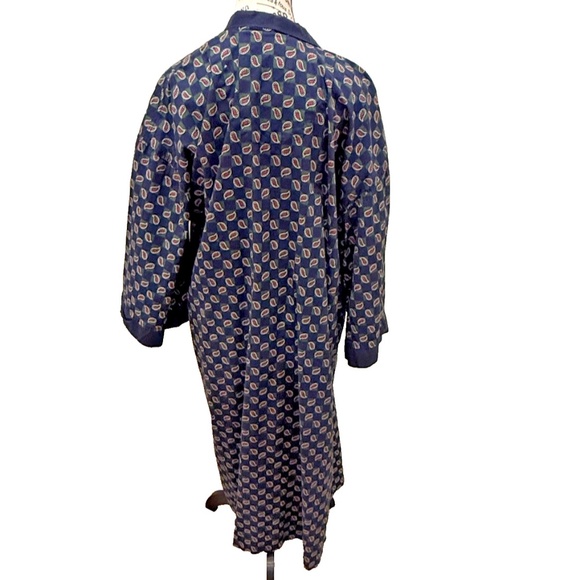 State O Maine Men's Vintage Cotton Paisley Print Lightweight Robe Blue/Green OS - Picture 3 of 8